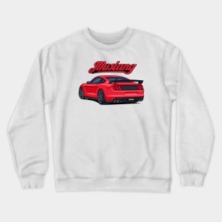 Rear Car Mustang Red Crewneck Sweatshirt